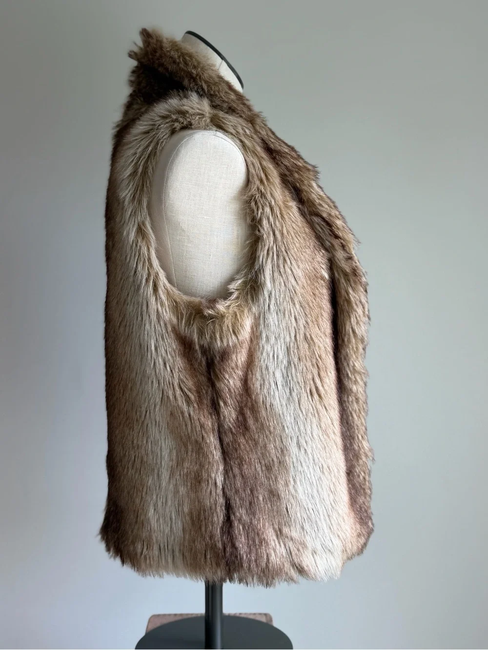 Forever 21 Brown Faux Fur Open-Front Vest